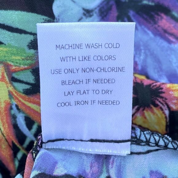 Miken Women's Tropical Printed Chiffon Dolman-Sleeve Dress Swim Cover-Up. XS EUC - Picture 7 of 7